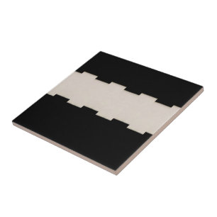 Carreau de céramique rayure noire et beige