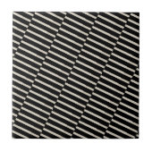 Carreau de céramique rayure noire et beige (Devant)