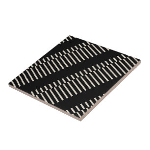 Carreau de céramique rayure noire et beige