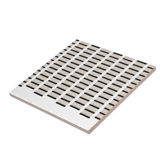 Carreau de céramique rayure noire et beige (Côté)