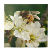 Carreau de céramique représentant une abeille à mi (Devant)