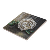 Carreau de céramique - Rose blanche (Côté)