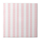 Carreau de céramique rose et blanc rayé (Devant)