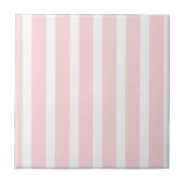 Carreau de céramique rose et blanc rayé (Devant)