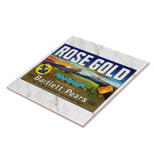 CARREAU DE CÉRAMIQUE - ''Rose Gold'' - Étiquette d (Côté)