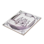 Carreau de céramique rouge de manganèse biblique (Côté)