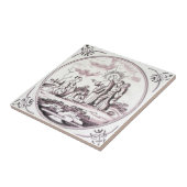 Carreau de céramique rouge de manganèse biblique (Côté)