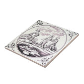 Carreau de céramique rouge de manganèse biblique (Côté)