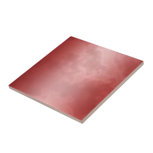 Carreau de céramique rouge marbré (Côté)