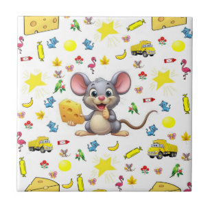 Carreau de céramique Salle de bain Souris mignonne