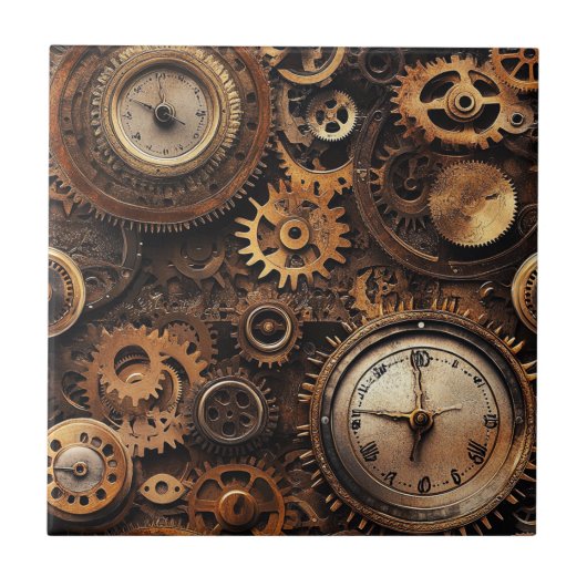 Carreau de céramique Steampunk vintage (Devant)