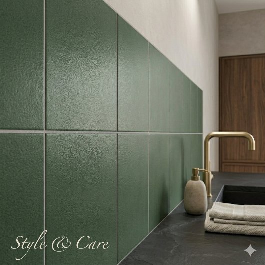 Carreau de céramique texturé vert élégant pour mur