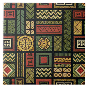 Carreau de céramique tribal africain