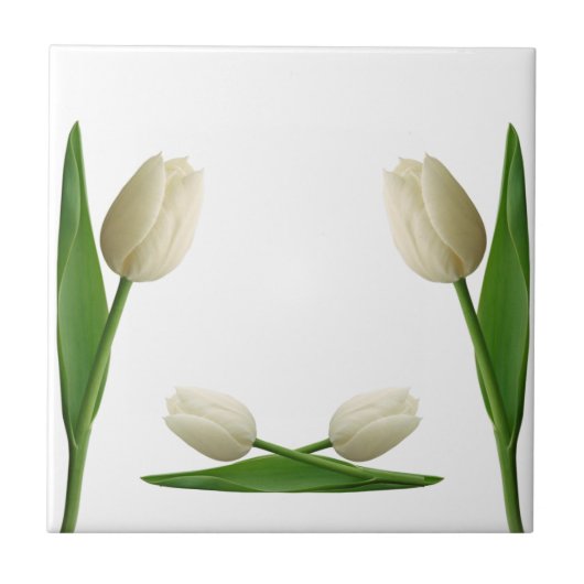 Carreau de céramique Tulipes blanches Floral (Devant)