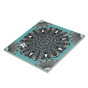 Carreau de céramique Turquoise B "La touche d'infi