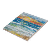Carreau de céramique - Vagues de mer au coucher du (Côté)