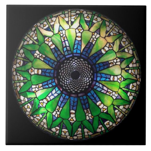 Carreau de céramique vert de Tiffany (Devant)