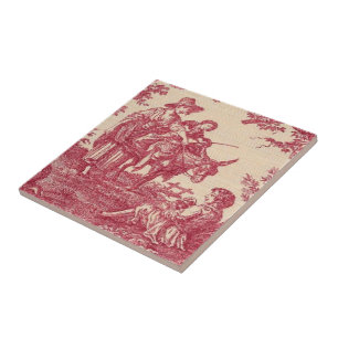 Carreau de céramique victorien vintage de Toile