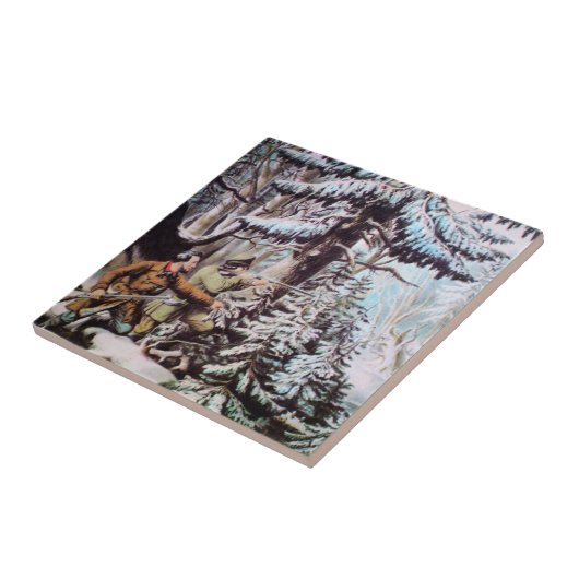 Carreau de chasse aux cerfs (Côté)