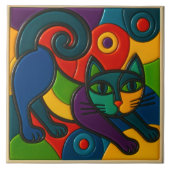 Carreau de chat qui s'étire (Devant)