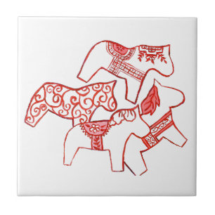 Carreau de cheval rouge et blanc