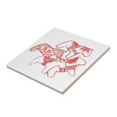 Carreau de cheval rouge et blanc (Côté)