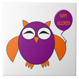 Carreau de chouette de fête d'Halloween heureux
