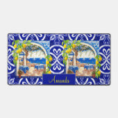 Carreau de Citron de Majolique Bleue Sicilienne (Recto)