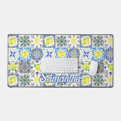 Carreau de Citron de Majolique Sicilienne Rose Ble (Clavier et souris)