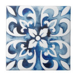 Carreau de Cobalt II<br><div class="desc">Carreau de Cobalt II par Grace Popp. Motif en carrelage bleu avec un design floral.</div>