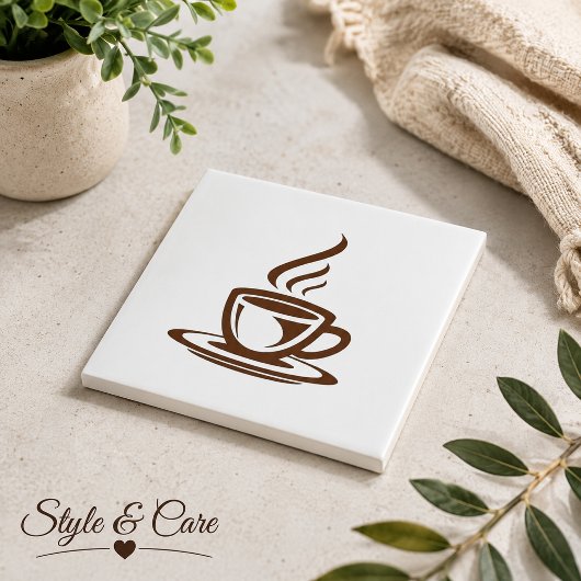 Carreau de conception de marque de tasse de café p
