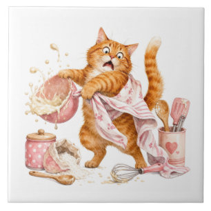 Carreau de cuisine chat drôle