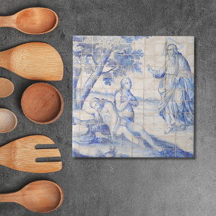 Carreau de Delft Adam et Eve Biblique