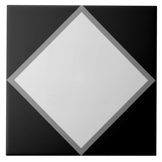Carreau de diamant gris noir et blanc (Devant)