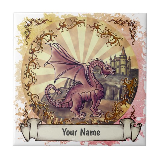 Carreau de dragon du château sépia (Devant)
