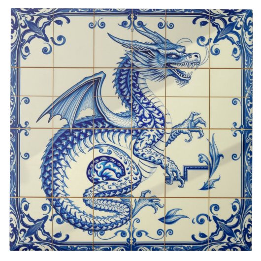 carreau de dragon serpent saphir (Devant)