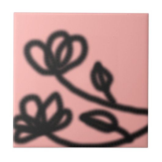 Carreau de fleur d'art pop rose (Devant)