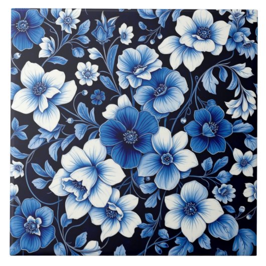carreau de floraison de velours bleu (Devant)