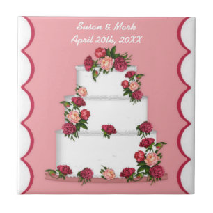 Carreau De Gâteau De Mariage De Date Et Nom Perso