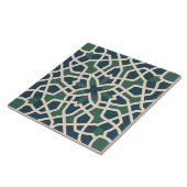 Carreau de géométrie bleu et vert du labyrinthe an (Côté)