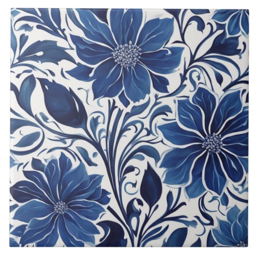 carreau de jardin à fleur d'indigo (Devant)