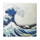 Carreau "De la grande peinture japonaise vague" par<br><div class="desc">" De la grande peinture japonaise vague" par Hokusai C. 1830-1832</div>