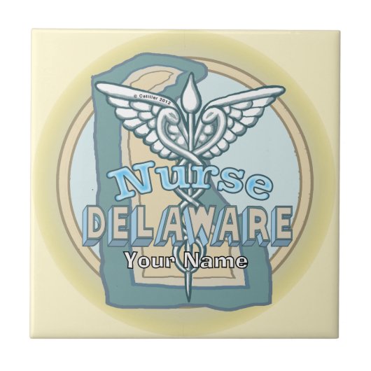 Carreau de l'infirmière du Delaware Caduceus (Devant)
