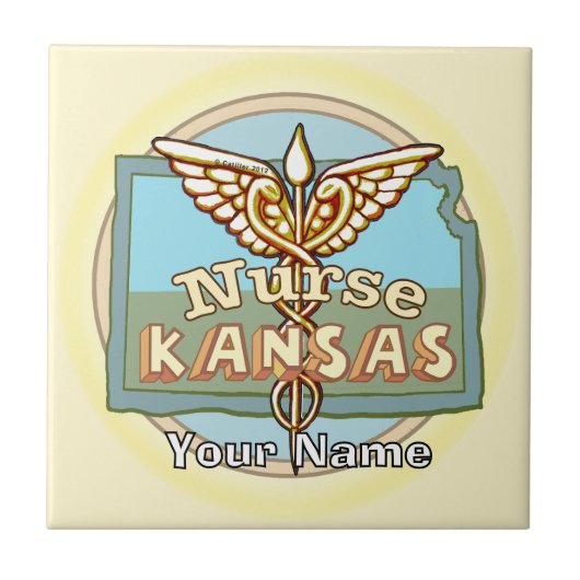 Carreau de l'infirmière du Kansas Caduceus (Devant)