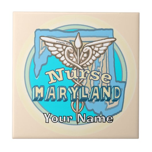 Carreau de l'infirmière du Maryland Caduceus (Devant)