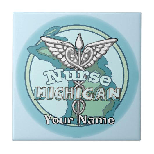 Carreau de l'infirmière du Michigan Caduceus (Devant)