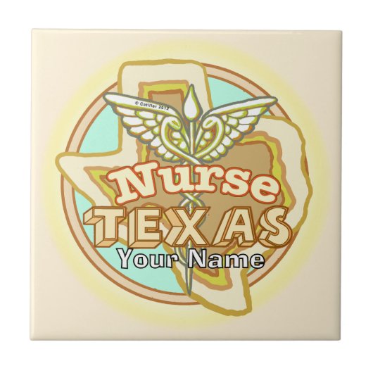 Carreau de l'infirmière du Texas Caduceus (Devant)