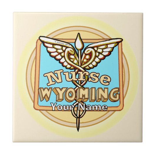 Carreau de l'infirmière du Wyoming Caduceus (Devant)