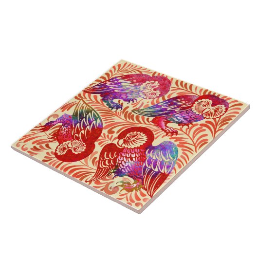 Carreau De Morgan Ruby Luster Owtet Antique Repro (Côté)