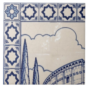Carreau de mosaïque Azulejo de Rome 1 sur 6 en hau